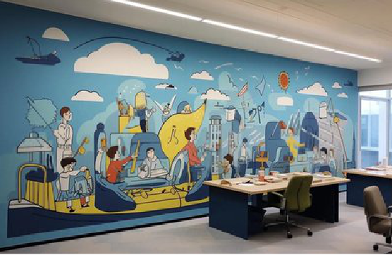 高县办公室墙绘的特点。